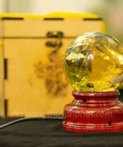 Quả Cầu Phong Thủy Đá Thạch Anh Vàng 0.88kg - 8,6cm AH019