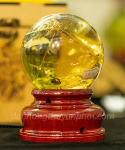 Quả Cầu Phong Thủy Đá Thạch Anh Vàng 0.88kg - 8,6cm AH019