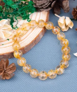 vòng thạch anh tóc vàng | vòng tay thạch anh tóc vàng 10mm - M674