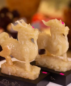 Kỳ Lân Phong Thủy Để Bàn Ngọc Onyx Vàng Vip - M2297