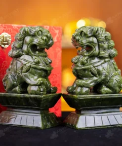 Cặp Nghê Đá Serpentine - 15cm - M2865216