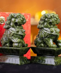 Cặp Nghê Đá Serpentine - 15cm - M2865216