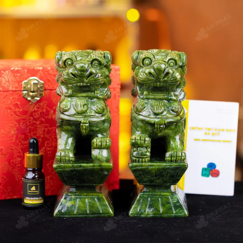 Cặp Nghê Đá Serpentine - 20cm - M2866373