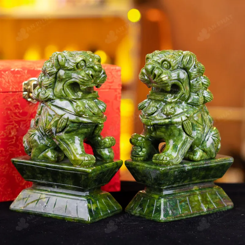 Cặp Nghê Đá Serpentine - 20cm - M2866373