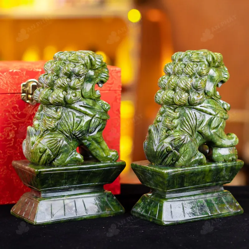 Cặp Nghê Đá Serpentine - 20cm - M2866373