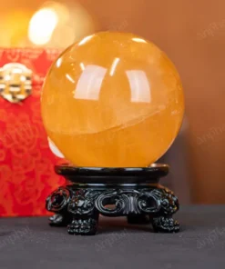 Quả Cầu Phong Thủy Canxit Vàng - 1,248kg - M29061248