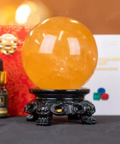 Quả Cầu Phong Thủy Canxit Vàng - 1,248kg - M29061248