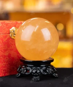 Quả Cầu Phong Thủy Canxit Vàng - 1,35kg - M2906135