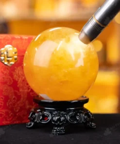 Quả Cầu Phong Thủy Canxit Vàng - 1,5kg - M290615