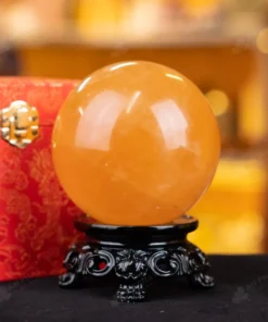Quả Cầu Phong Thủy Canxit Vàng - 1,5kg - M290615