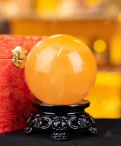 Quả Cầu Phong Thủy Canxit Vàng - 1,14kg - M1660114