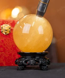 Quả Cầu Phong Thủy Canxit Vàng - 1,361kg - M29061361