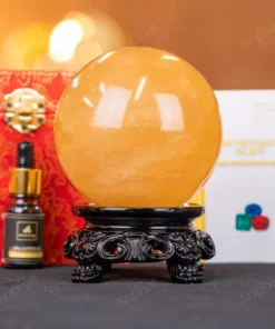 Quả Cầu Phong Thủy Canxit Vàng - 1,361kg - M29061361