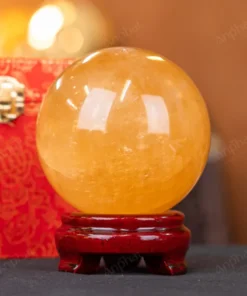 Quả Cầu Phong Thủy Canxit Vàng - 1,372kg - M29061372