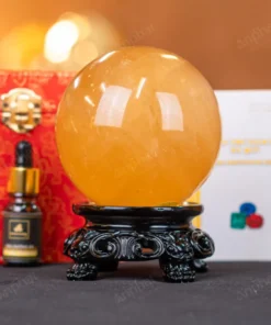 Quả Cầu Phong Thủy Canxit Vàng - 1,372kg - M29061372