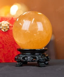 Quả Cầu Phong Thủy Canxit Vàng - 1,372kg - M29061372