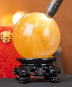 Quả Cầu Phong Thủy Canxit Vàng - 1,7kg - M290617