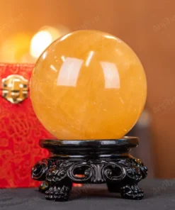 Quả Cầu Phong Thủy Canxit Vàng - 1,7kg - M290617