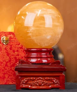 Quả Cầu Phong Thủy Canxit Vàng - 6kg - M29066