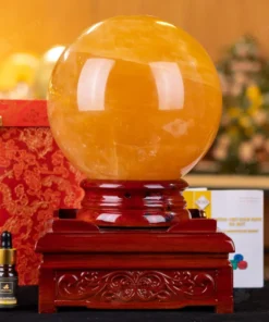 Quả Cầu Phong Thủy Canxit Vàng - 9kg - M29069