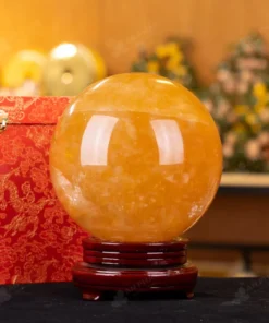 Quả Cầu Phong Thủy Canxit Vàng - 9kg - M29069