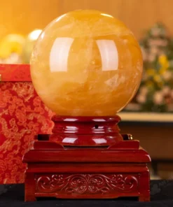 Quả Cầu Phong Thủy Canxit Vàng - 9kg - M29069