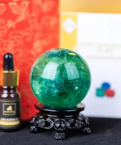 Quả Cầu Thạch Anh Xanh - Fluorite Xanh - 0,4Kg - M265004