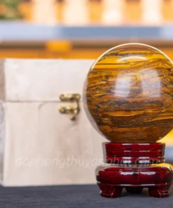 Quả Cầu Phong Thủy Đá Mắt Hổ 2.23kg M039019 - 11cm