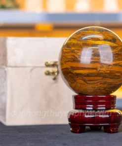 Quả Cầu Phong Thủy Màu Đỏ Đá Mắt Hổ 2.19kg M039013 - 11cm