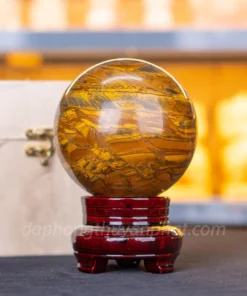 Quả Cầu Phong Thủy Màu Đỏ Đá Mắt Hổ 2.19kg M039013 - 11cm