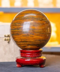 Quả Cầu Đỏ Phong Thủy Đá Mắt Hổ 5.88kg - 15cm M039021