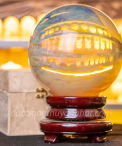 Quả Cầu Đá Phong Thủy Màu Vàng | Đá Obsidian Vàng - 11,3kg - 20cm - M192214