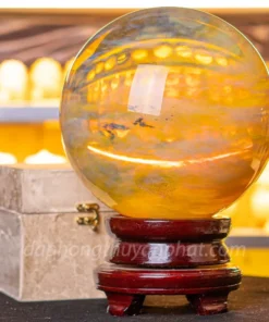 Quả Cầu Đá Phong Thủy Màu Vàng | Đá Obsidian Vàng  - 15,8kg - 22cm M19229