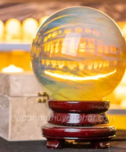 Quả Cầu Đá Phong Thủy Màu Vàng | Đá Obsidian Vàng - 11,3kg - 20cm - M192214