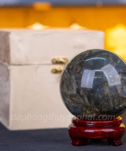 Qủa Cầu Phong Thủy Đá Xà Cừ 1.55kg - 10cm M07134