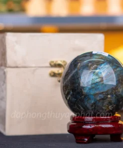 Quả Cầu Phong Thủy Đá Xà Cừ 1.22kg - 9.5cm M07136