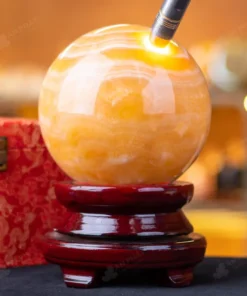 Quả Cầu Đá Phong Thủy Hoàng Long (Onyx) Vàng - 7,57kg - M1836757