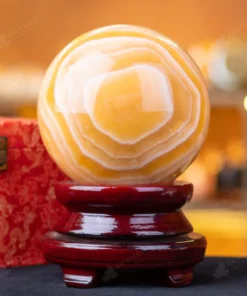 Quả Cầu Đá Phong Thủy Hoàng Long (Onyx) Vàng - 7,57kg - M1836757