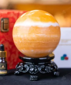 Quả Cầu Đá Phong Thủy Hoàng Long (Onyx) Vàng - 2,38kg - M1836238