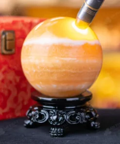 Quả Cầu Đá Phong Thủy Hoàng Long (Onyx) Vàng - 2,38kg - M1836238