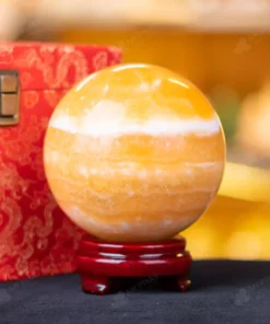 Quả Cầu Đá Phong Thủy Hoàng Long (Onyx) Vàng - 2,38kg - M1836238