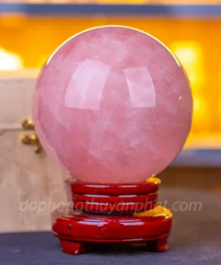 Quả Cầu Phong Thủy Đá Thạch Anh Hồng Có Sao* 3.45kg - 14cm M09445