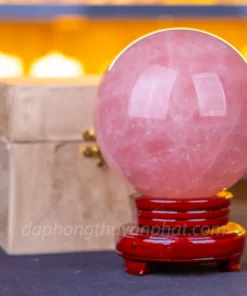 Quả Cầu Phong Thủy Đá Thạch Anh Hồng Có Sao* 3.45kg - 14cm M09445