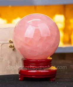 Quả Cầu Phong Thủy Đá Thạch Anh Hồng Có Sao* 3,75kg - 13,5cm M09442