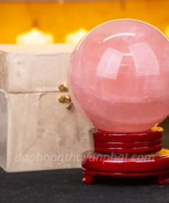 Quả Cầu Phong Thủy Đá Thạch Anh Hồng Có Sao* 3,75kg - 13,5cm M09442