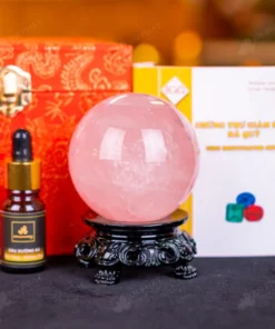 Quả Cầu Phong Thủy Đá Thạch Anh Hồng - 0,52kg - M0315052