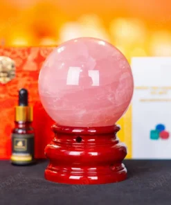 Quả Cầu Thạch Anh Hồng 2A Có Sao – 1,06kg – M0315106