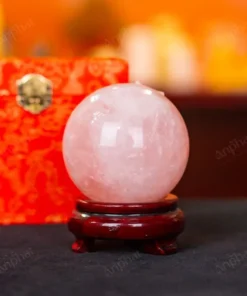 Quả Cầu Thạch Anh Hồng 3A Có Sao- 0,8kg – M057308