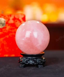 Quả Cầu Thạch Anh Hồng 3A Có Sao- 0,8kg – M057308