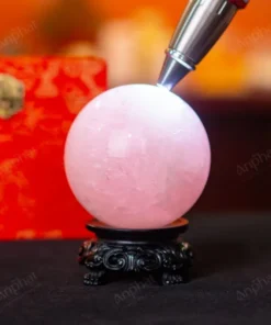 Quả Cầu Thạch Anh Hồng 3A Có Sao- 0,8kg – M057308